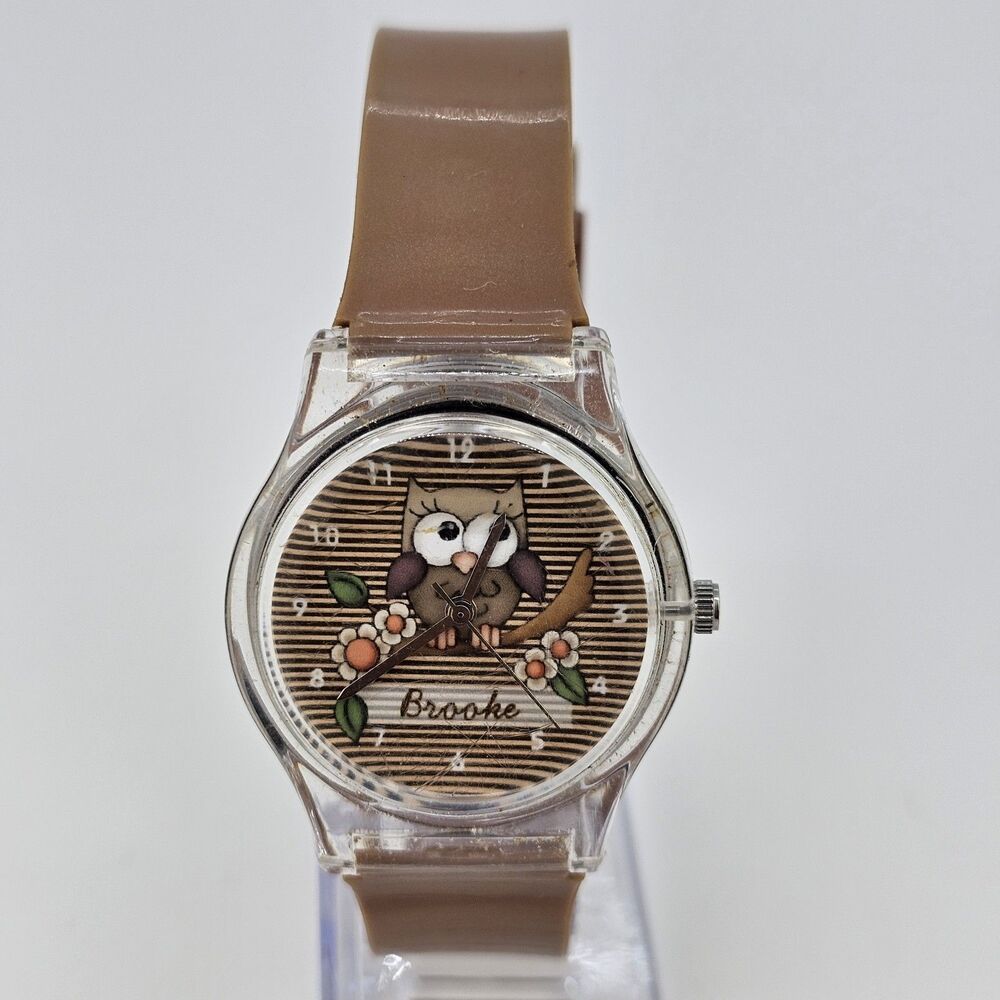 Owl "Brooke" Women's Watch 34MM Brown Dial Brown‎ Plastic Bands New Battery